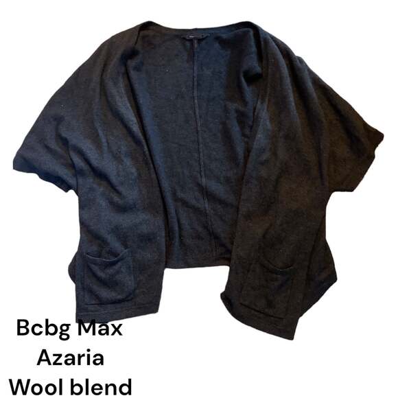 Bcbg Max Azaria lambs wool cashmere blend open front oversized cardigan large - Picture 1 of 7